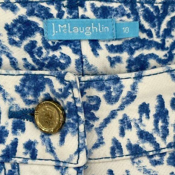 J. McLaughlin Lexi Jeans Slim Straight Leg Stretch Women 10 Blue White - Picture 7 of 10